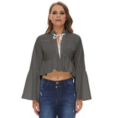Gray, Color, Background, Monochrome, Minimalism Boho Long Bell Sleeve Top