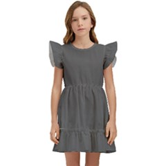 Gray, Color, Background, Monochrome, Minimalism Kids  Winged Sleeve Dress