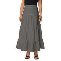 Gray, Color, Background, Monochrome, Minimalism Tiered Ruffle Maxi Skirt
