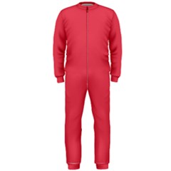 Pink, Color, Background, Monochromic, Minimalism Onepiece Jumpsuit (men)