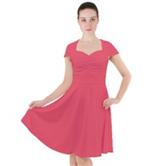Pink, Color, Background, Monochromic, Minimalism Cap Sleeve Midi Dress