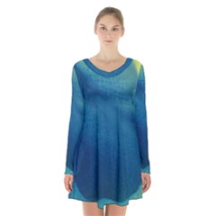 Plus, Curved Long Sleeve Velvet V-neck Dress