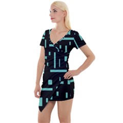 Rectangles, Cubes, Forma Short Sleeve Asymmetric Mini Dress