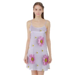 Springpurple Flower On A Purple Background Satin Night Slip