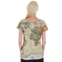 Vintage World Map Aesthetic Cap Sleeve Top View2
