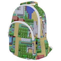 Pixel Map Game Rounded Multi Pocket Backpack by Cemarart