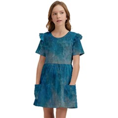 Background-25 Kids  Frilly Sleeves Pocket Dress