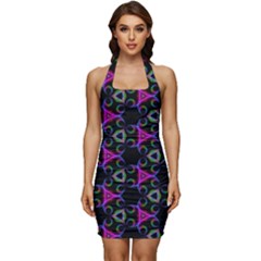 Background-36 Sleeveless Wide Square Neckline Ruched Bodycon Dress