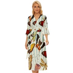 Butterfly-love Midsummer Wrap Dress