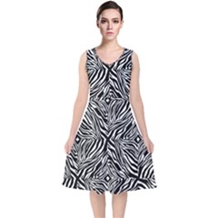 Design-85 V-neck Midi Sleeveless Dress 