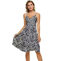 Design-85 Sleeveless Tie Front Chiffon Dress