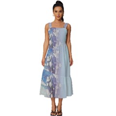 Huawei Square Neckline Tiered Midi Dress
