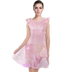 Pink Aesthetic, Clouds, Cute, Glitter, Hello Kitty, Pastel, Soft Tie Up Tunic Dress