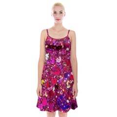 Pink Glitter, Cute, Girly, Glitter, Pink, Purple, Sparkle Spaghetti Strap Velvet Dress