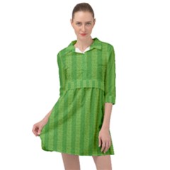 Punch Hole Mini Skater Shirt Dress