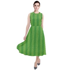 Punch Hole Round Neck Boho Dress