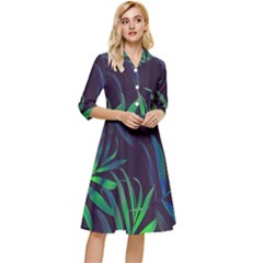 Tree Leaves Classy Knee Length Dress