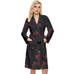 Amoled Red N Black Long Sleeve Velvet Robe
