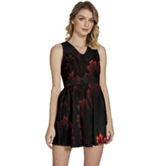 Amoled Red N Black Sleeveless High Waist Mini Dress