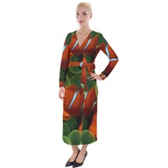 Fish Velvet Maxi Wrap Dress