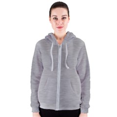 Aluminum Textures, Horizontal Metal Texture, Gray Metal Plate Women s Zipper Hoodie