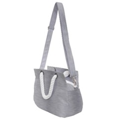 Aluminum Textures, Horizontal Metal Texture, Gray Metal Plate Rope Handles Shoulder Strap Bag by nateshop