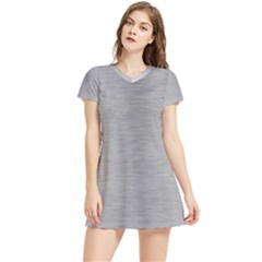 Aluminum Textures, Horizontal Metal Texture, Gray Metal Plate Women s Sports Skirt