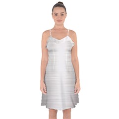 Aluminum Textures, Polished Metal Plate Ruffle Detail Chiffon Dress