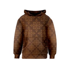 Brown Floral Pattern Floral Vintage Pattern, Brown Vintage Kids  Pullover Hoodie