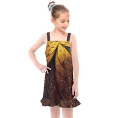 Gold, Golden Background Kids  Overall Dress