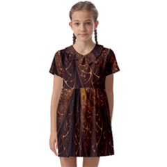 Gold, Golden Background Kids  Asymmetric Collar Dress