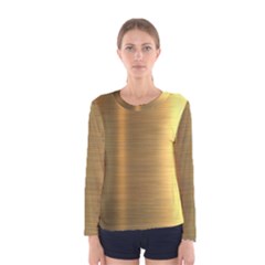 Golden Textures Polished Metal Plate, Metal Textures Women s Long Sleeve T-shirt