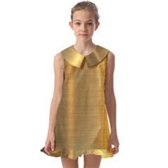 Golden Textures Polished Metal Plate, Metal Textures Kids  Pilgrim Collar Ruffle Hem Dress