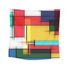 Multicolored Retro Abstraction, Lines Retro Background, Multicolored Mosaic Square Tapestry (small)