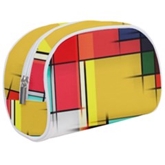 Multicolored Retro Abstraction, Lines Retro Background, Multicolored Mosaic Make Up Case (medium)