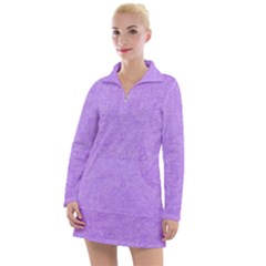 Purple Paper Texture, Paper Background Women s Long Sleeve Casual Dress