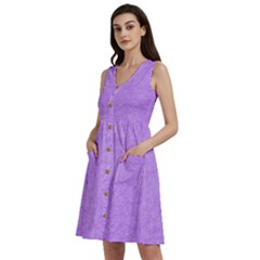 Purple Paper Texture, Paper Background Sleeveless Dress With Pocket