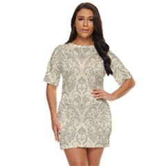 Retro Texture With Ornaments, Vintage Beige Background Just Threw It On Dress