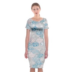 Vintage Retro Texture, Light Retro Background Classic Short Sleeve Midi Dress