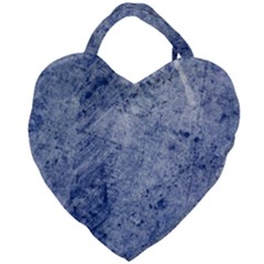 Blue Grunge Texture, Wall Texture, Blue Retro Background Giant Heart Shaped Tote