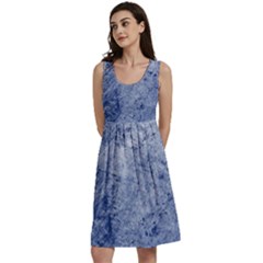 Blue Grunge Texture, Wall Texture, Blue Retro Background Classic Skater Dress