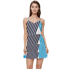 Blue Lines Background, Retro Backgrounds, Blue Short Frill Dress