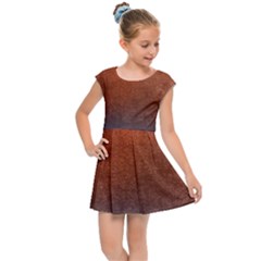 Orange To Blue, Abstract, Background, Blue, Orange, Kids  Cap Sleeve Dress
