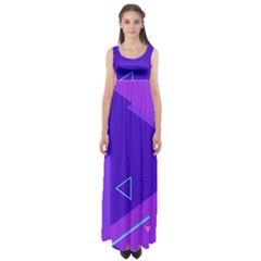 Purple Geometric Abstraction, Purple Neon Background Empire Waist Maxi Dress
