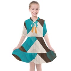 Retro Colored Abstraction Background, Creative Retro Kids  All Frills Chiffon Dress