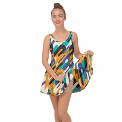 Abstract Rays, Material Design, Colorful Lines, Geometric Inside Out Casual Dress