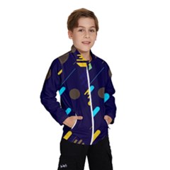 Blue Background Geometric Abstrac Kids  Windbreaker