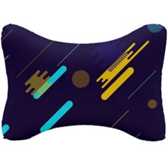Blue Background Geometric Abstrac Seat Head Rest Cushion