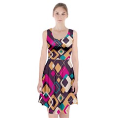 Colorful Abstract Background, Geometric Background Racerback Midi Dress