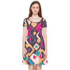 Colorful Abstract Background, Geometric Background Inside Out Cap Sleeve Dress